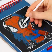 Spiderman Kraskaarten & Kleurplaten Set – 14x21 cm – 14 Afbeeldingen + Kraspen – Creatief Tekenplezier voor Kinderen